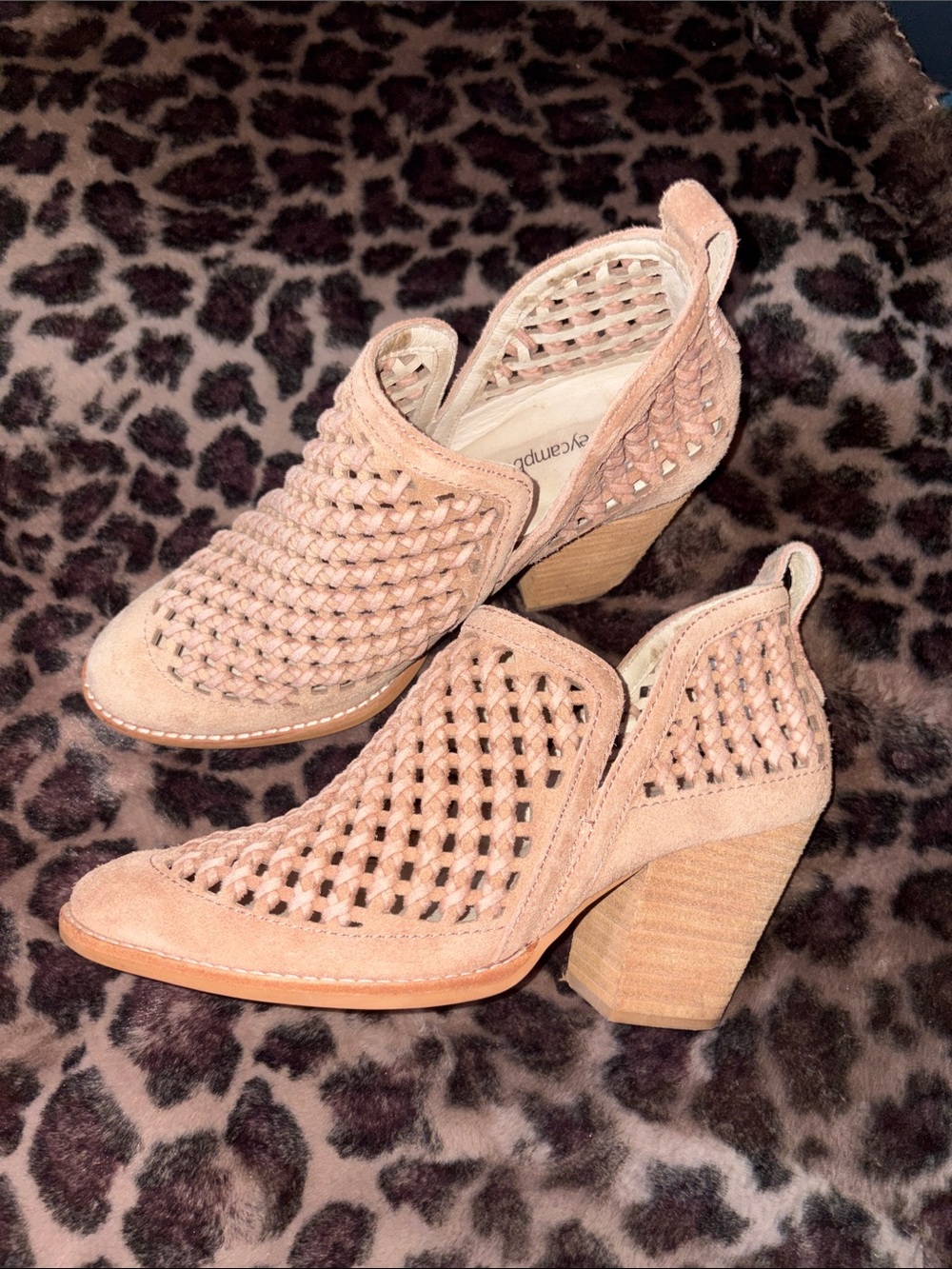 Jeffrey Campbell Woven Block Heel Booties